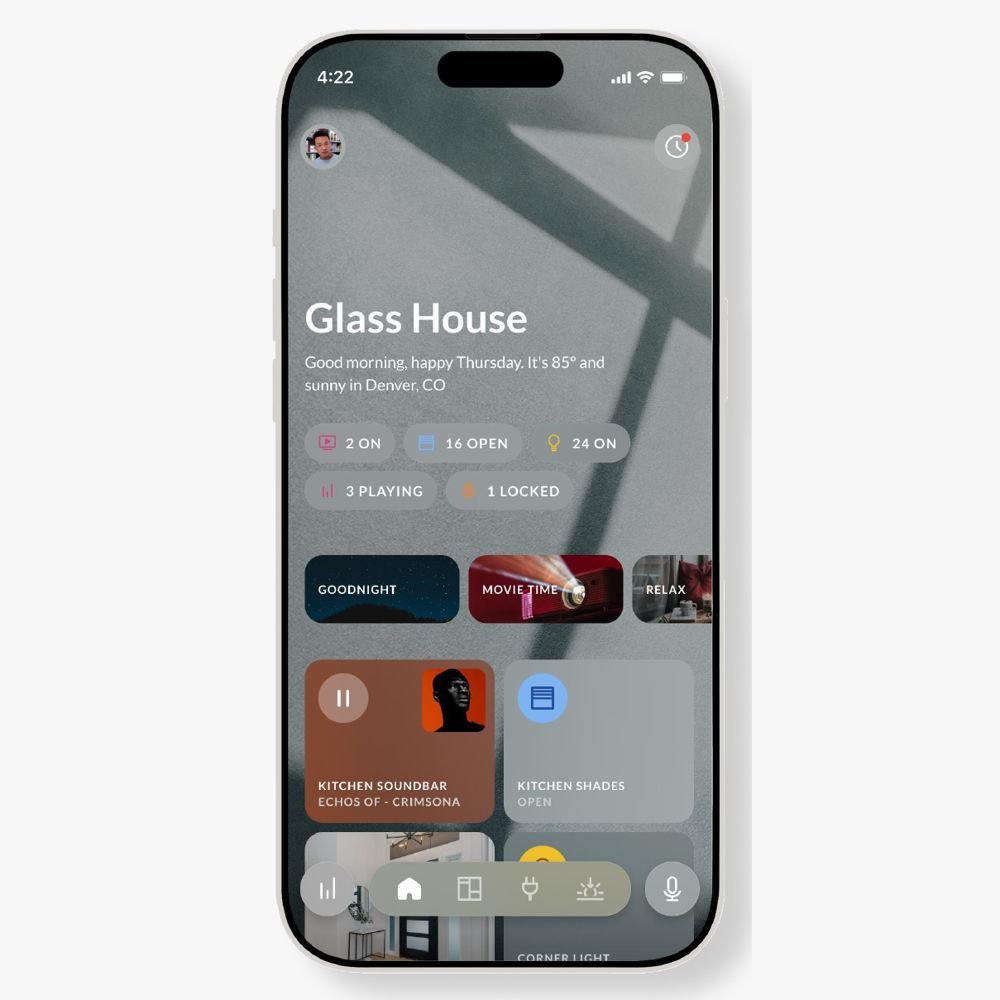 Josh app home screen showing what is on in the house