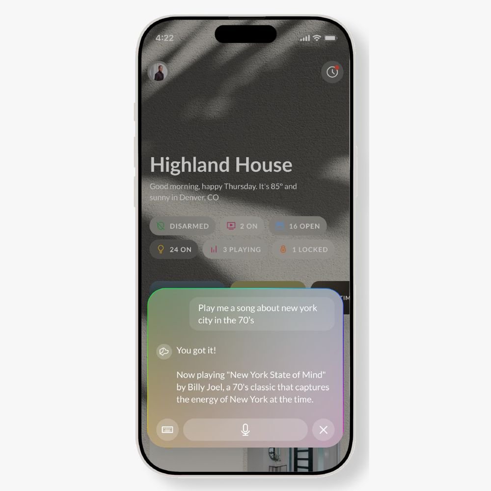 Josh app voice control answering a spoken request