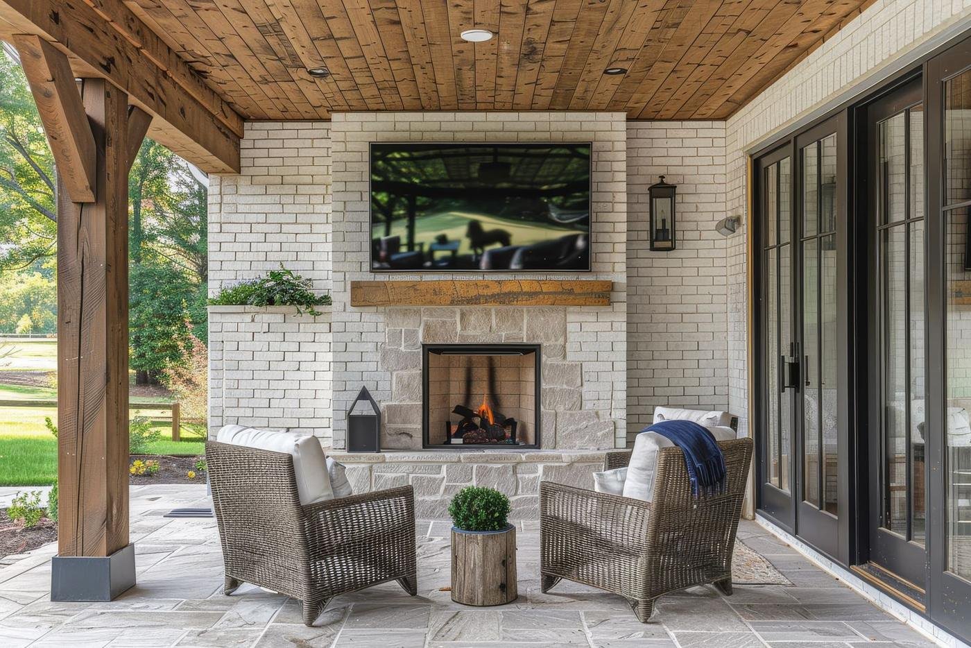 Patio motorized shades